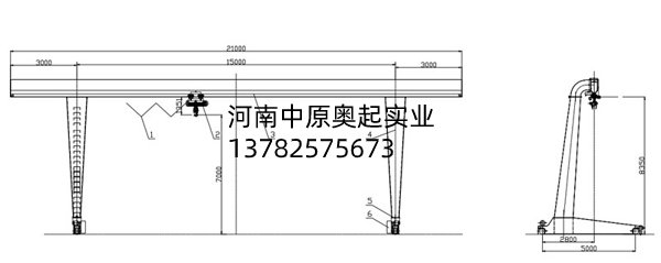 單梁偏掛龍門吊結構圖