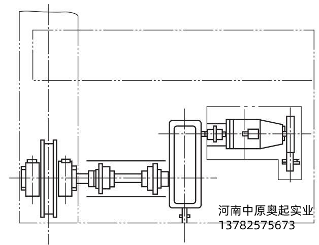 圖1-2傳統橋式起重機大車運行機構